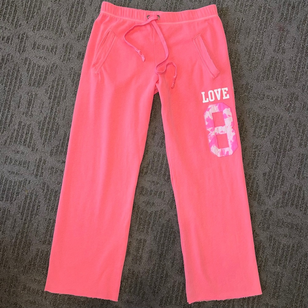 VTG Victoria Secret PINK Sweatpants SMALL Pink Wide Leg Baggy Boyfriend Y2k 2010